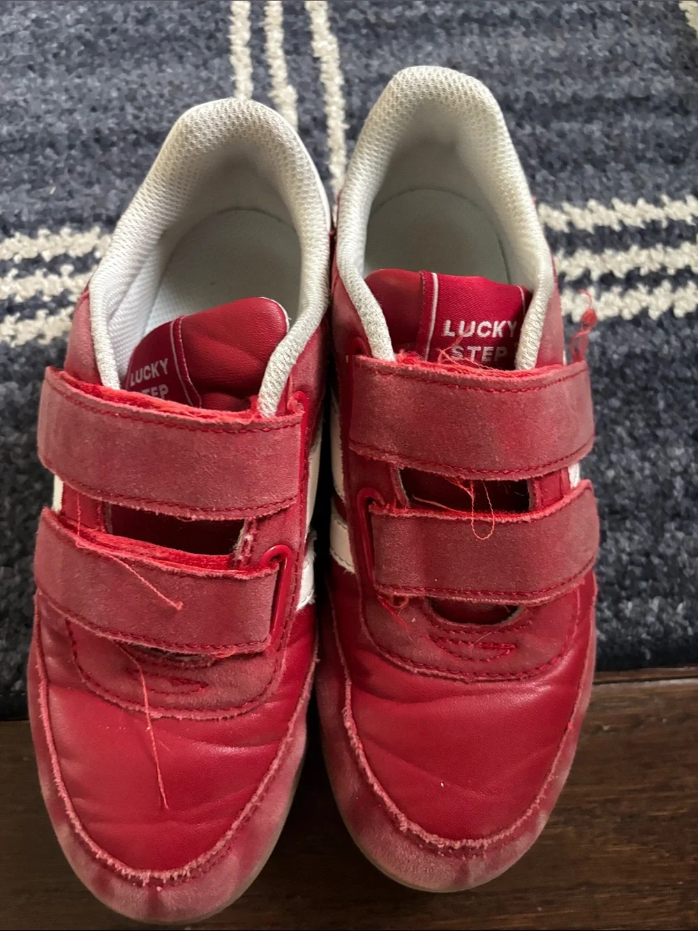 Kids Red and White Velcro Sneakers